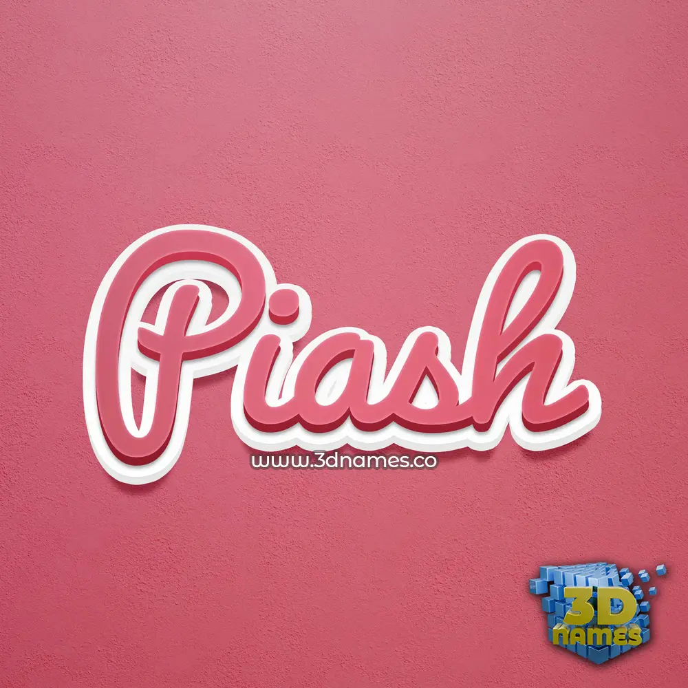 piash in Red Scribble style - 3D name wallpaper