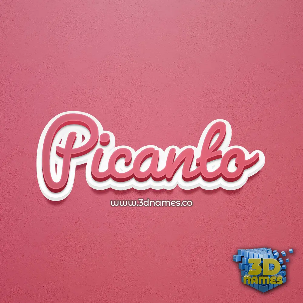 picanto in Red Scribble style - 3D name wallpaper