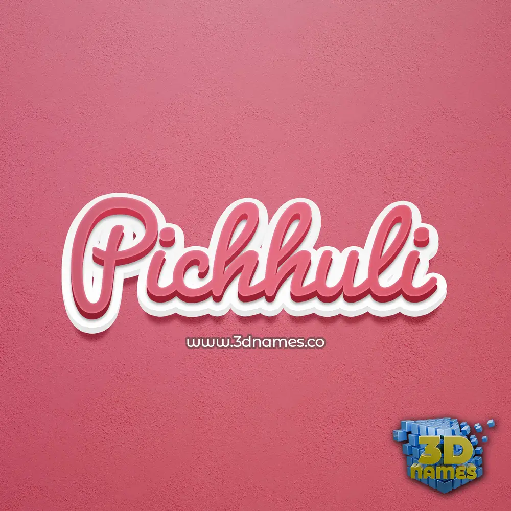 pichhuli in Red Scribble style - 3D name wallpaper
