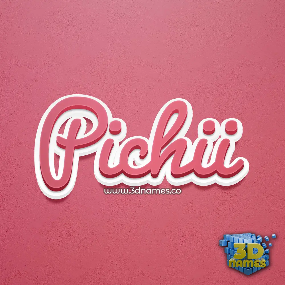 pichii in Red Scribble style - 3D name wallpaper