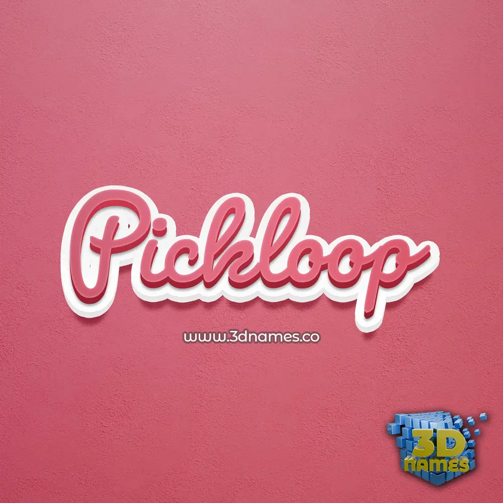 pickloop in Red Scribble style - 3D name wallpaper
