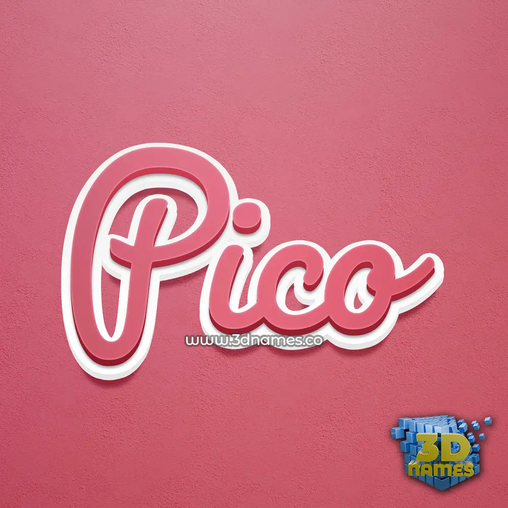 pico in Red Scribble style - 3D name wallpaper