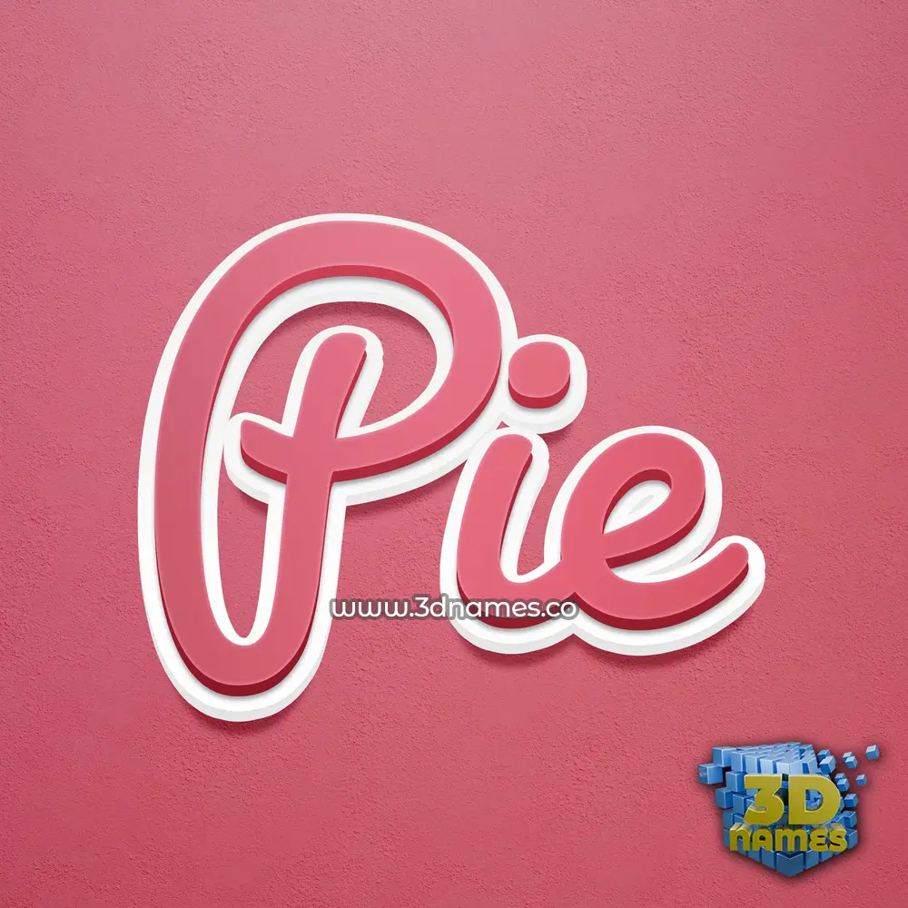 pie in Red Scribble style - 3D name wallpaper