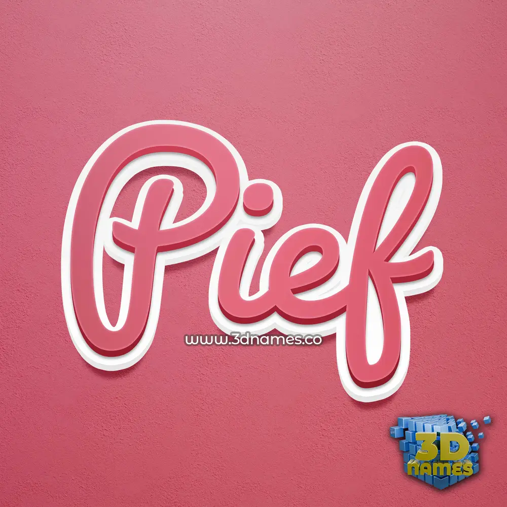 pief in Red Scribble style - 3D name wallpaper