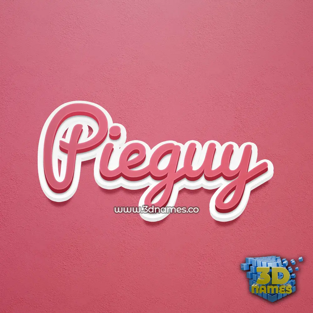 pieguy in Red Scribble style - 3D name wallpaper