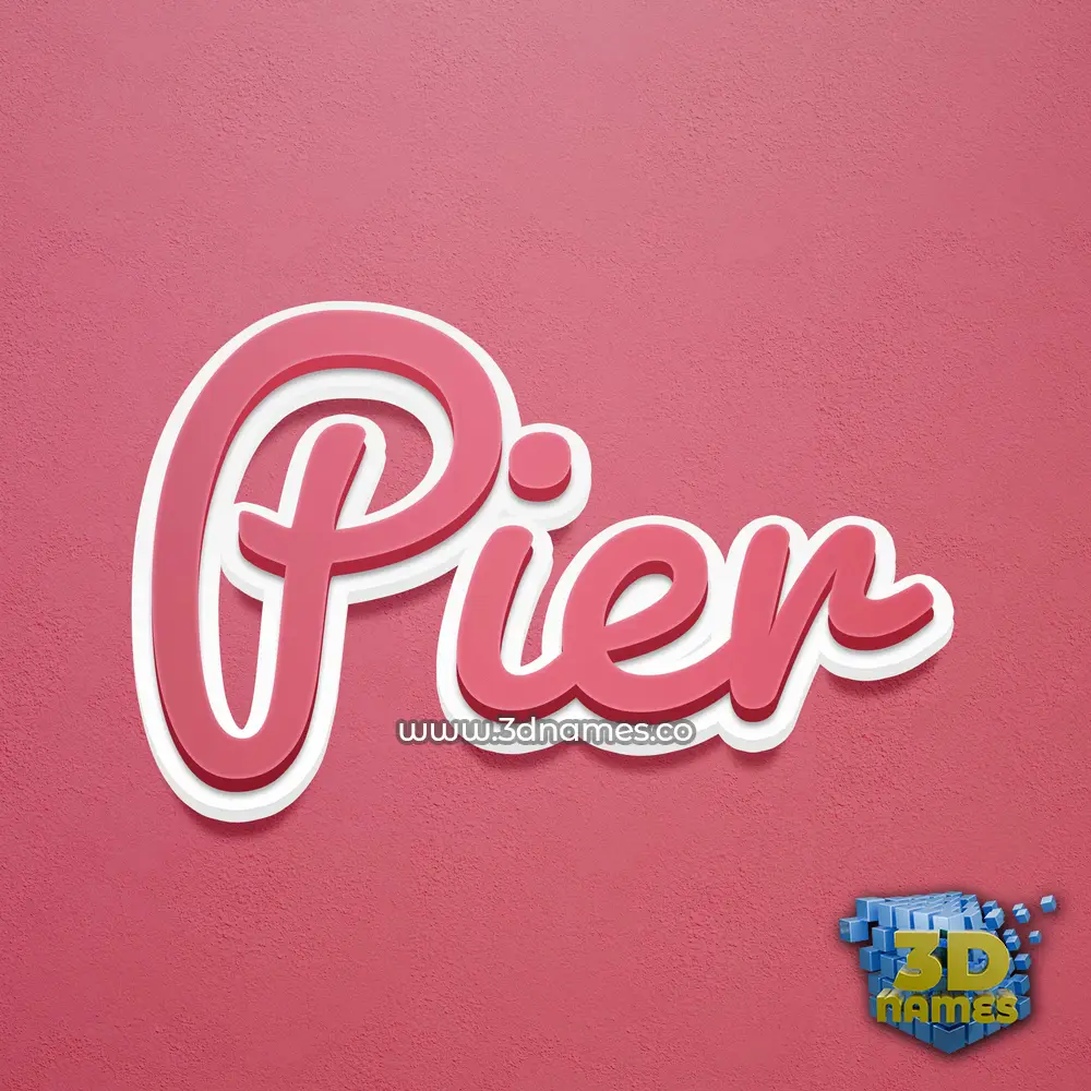 pier in Red Scribble style - 3D name wallpaper