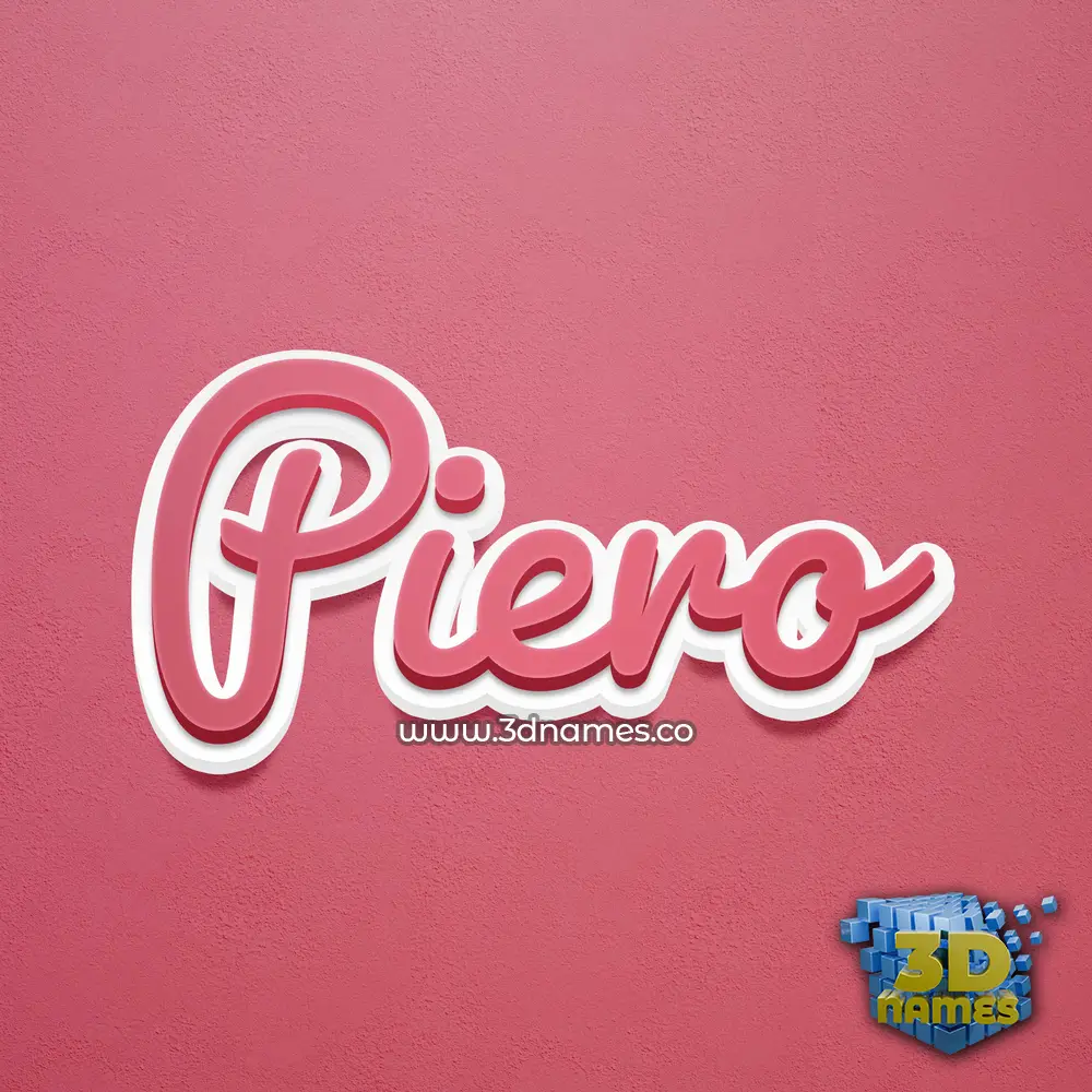 piero in Red Scribble style - 3D name wallpaper