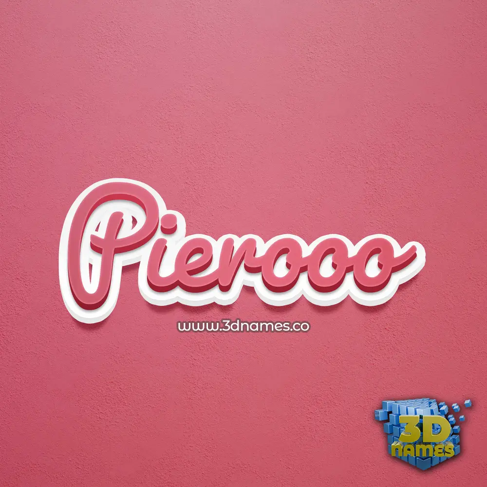 pierooo in Red Scribble style - 3D name wallpaper