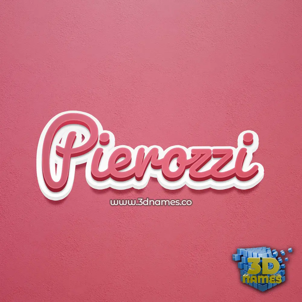 pierozzi in Red Scribble style - 3D name wallpaper
