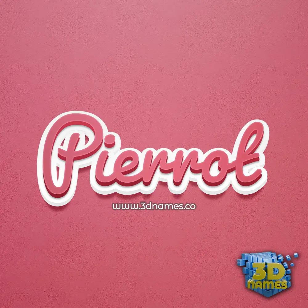 pierrot in Red Scribble style - 3D name wallpaper
