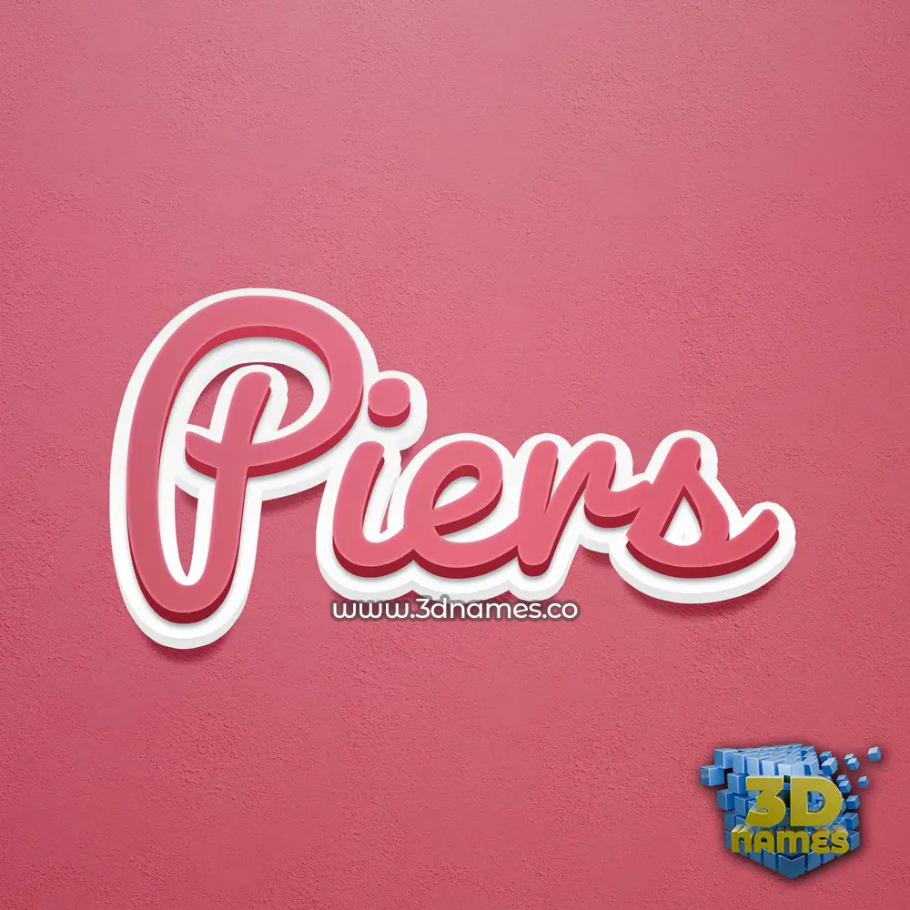 piers in Red Scribble style - 3D name wallpaper