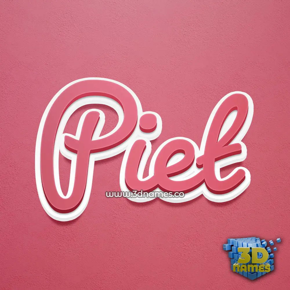 piet in Red Scribble style - 3D name wallpaper