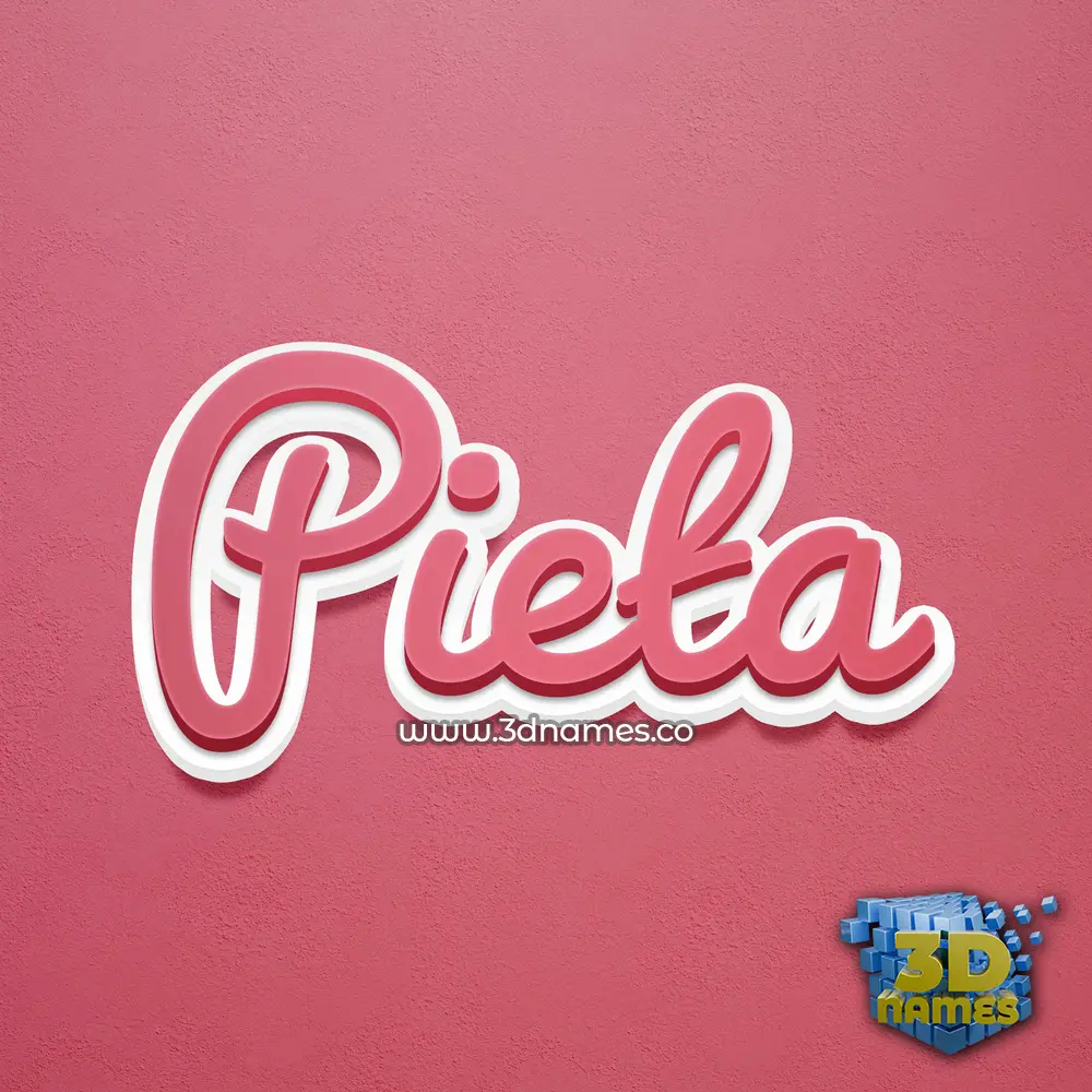 pieta in Red Scribble style - 3D name wallpaper