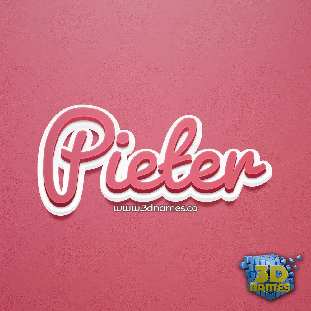 pieter in Red Scribble style - 3D name wallpaper