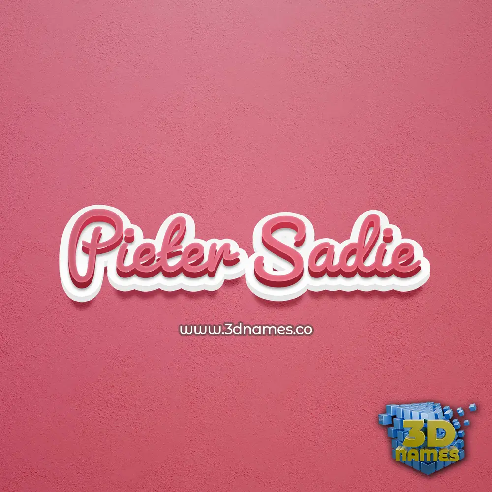 pieter sadie in Red Scribble style - 3D name wallpaper