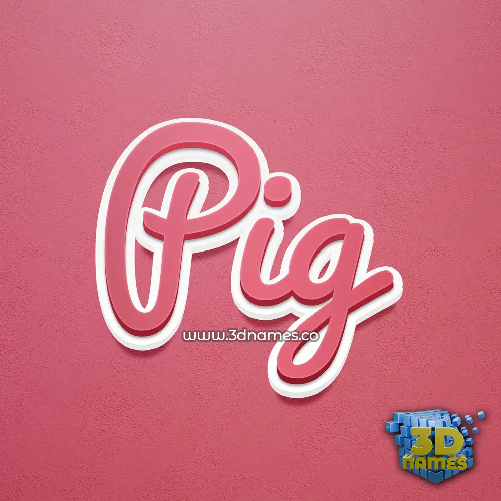 pig in Red Scribble style - 3D name wallpaper