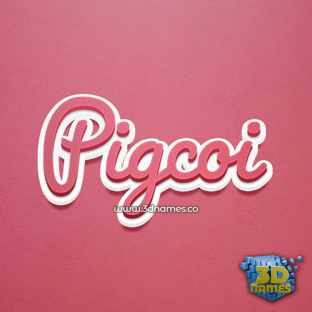 pigcoi in Red Scribble style - 3D name wallpaper