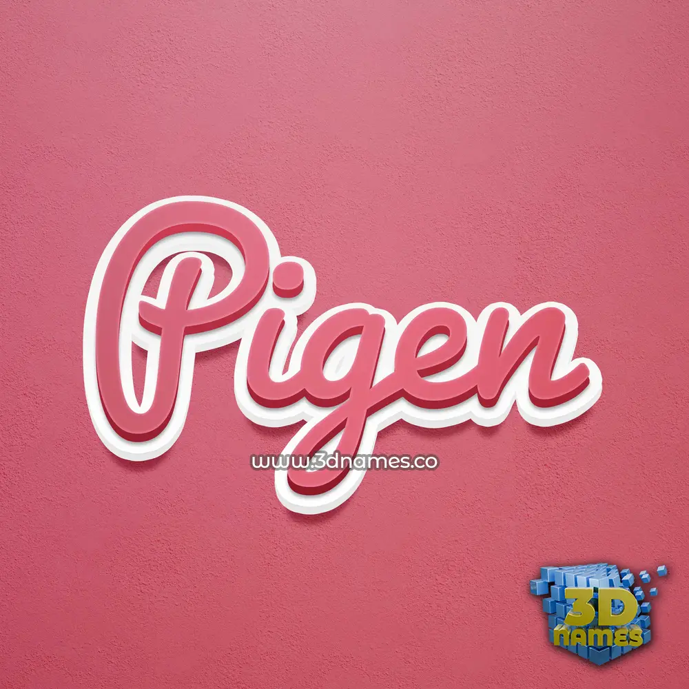 pigen in Red Scribble style - 3D name wallpaper