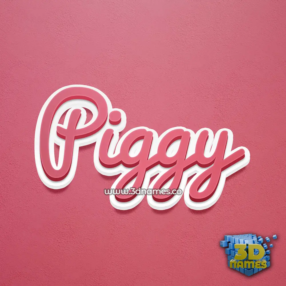 piggy in Red Scribble style - 3D name wallpaper