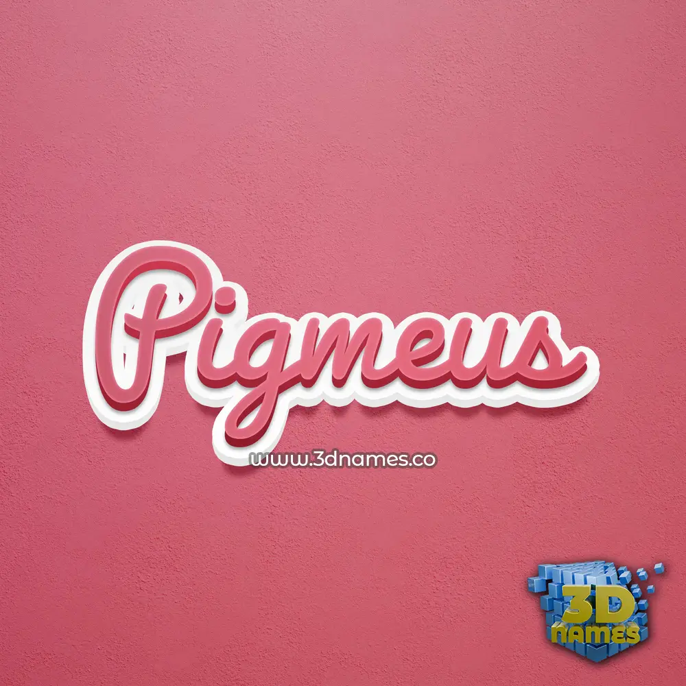 pigmeus in Red Scribble style - 3D name wallpaper
