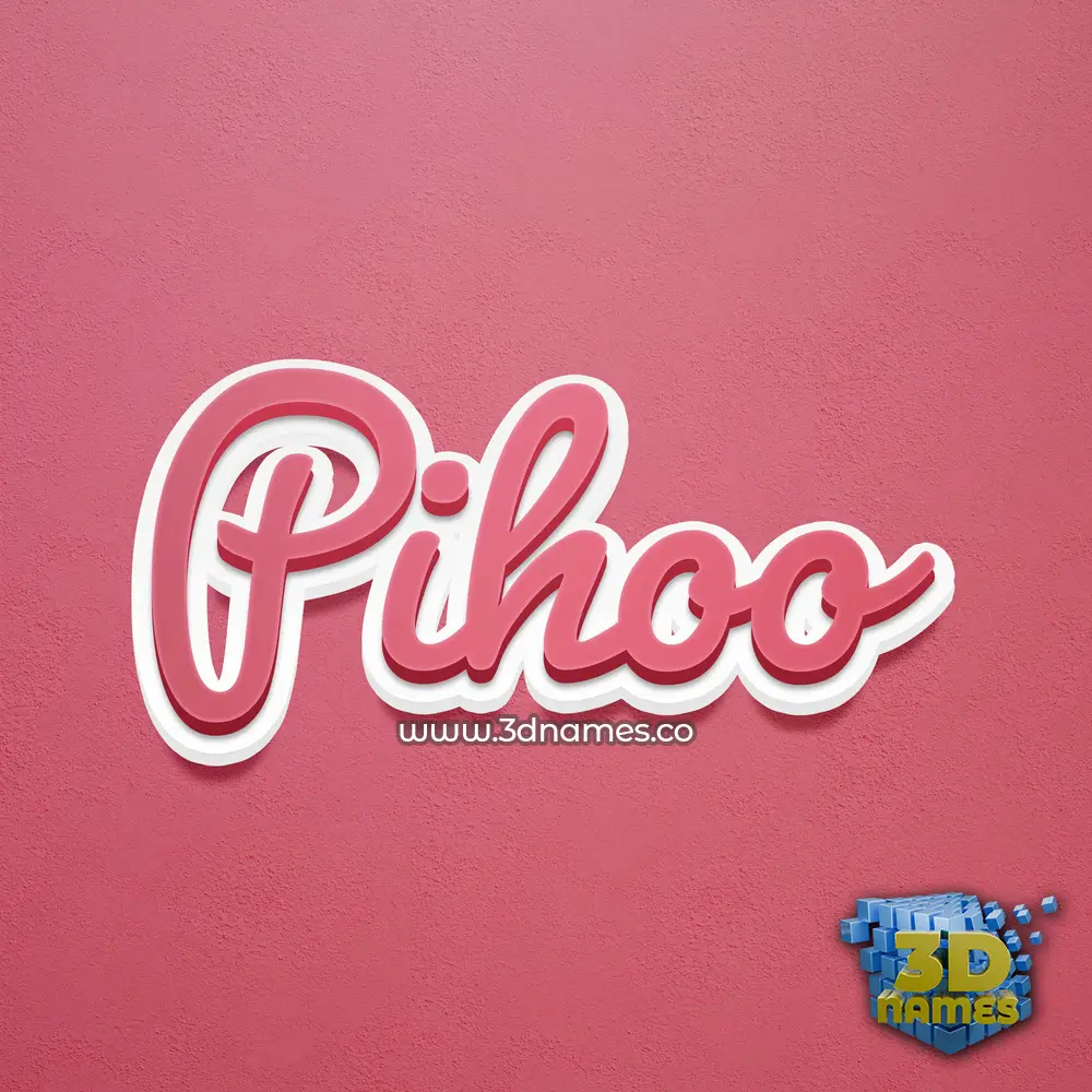 pihoo in Red Scribble style - 3D name wallpaper