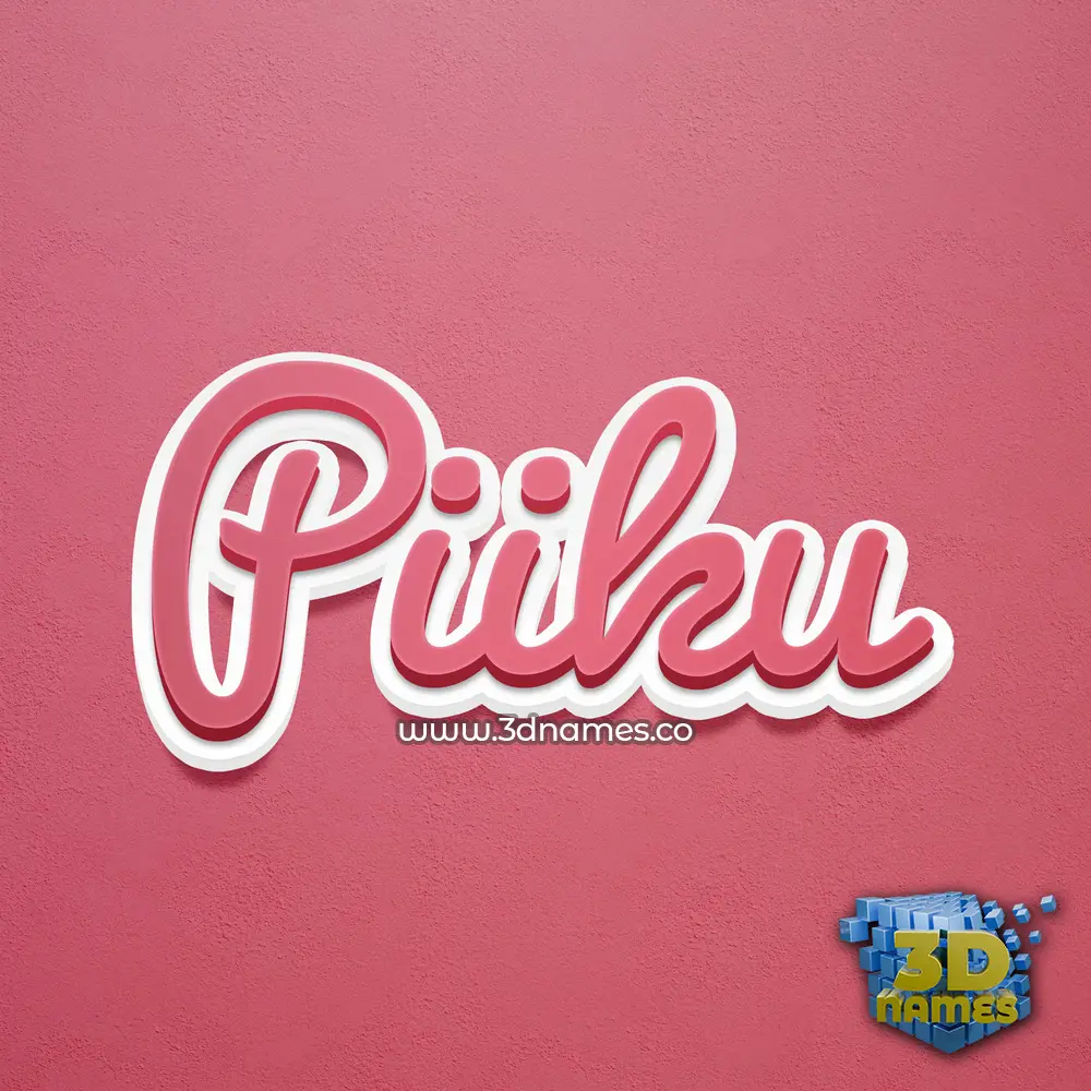 piiku in Red Scribble style - 3D name wallpaper