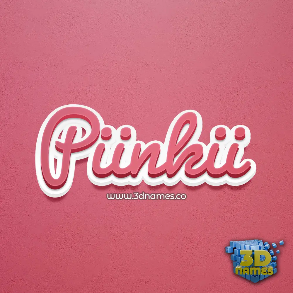 piinkii in Red Scribble style - 3D name wallpaper