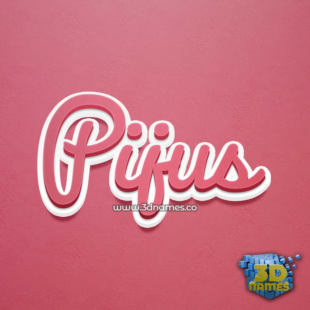 pijus in Red Scribble style - 3D name wallpaper