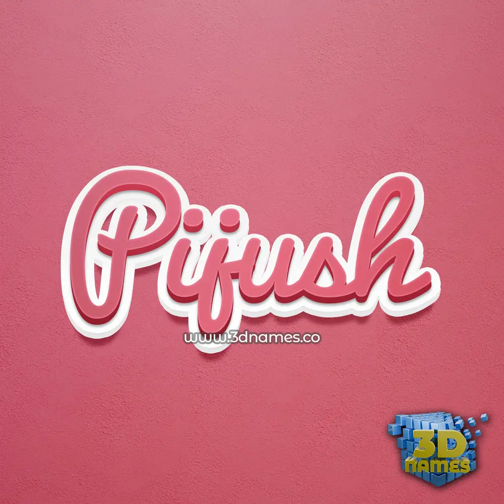 pijush in Red Scribble style - 3D name wallpaper