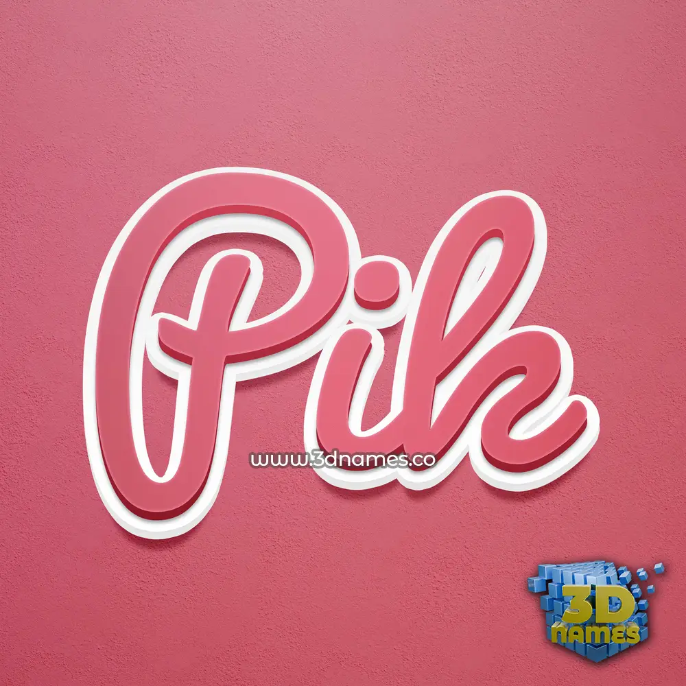 pik in Red Scribble style - 3D name wallpaper