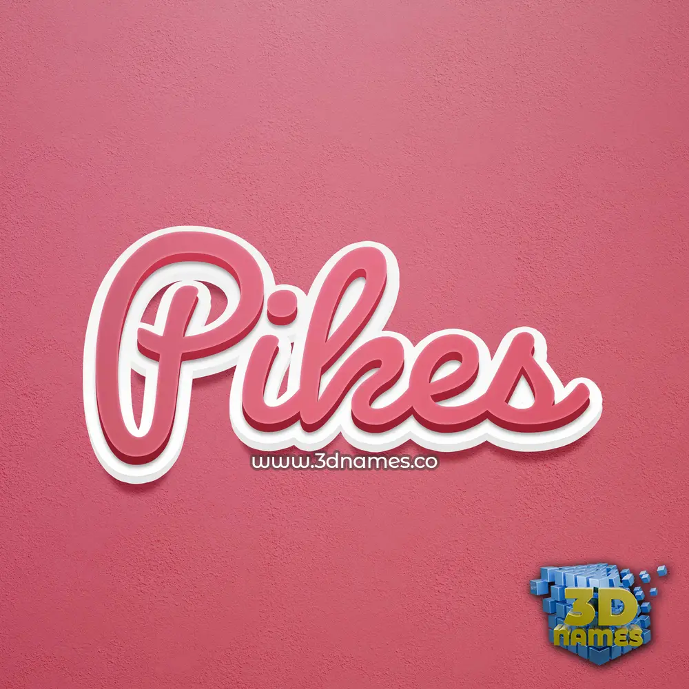 pikes in Red Scribble style - 3D name wallpaper