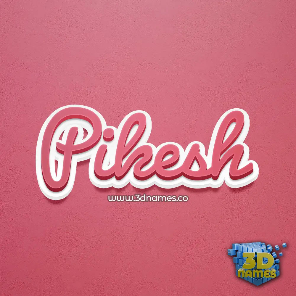 pikesh in Red Scribble style - 3D name wallpaper