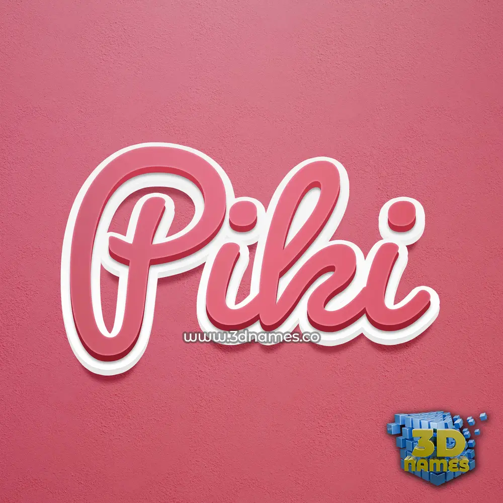 piki in Red Scribble style - 3D name wallpaper