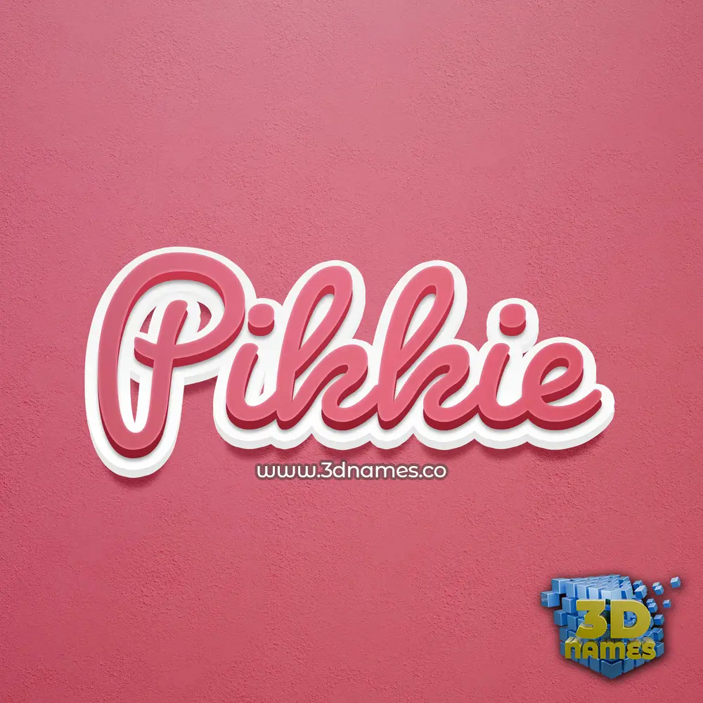 pikkie in Red Scribble style - 3D name wallpaper