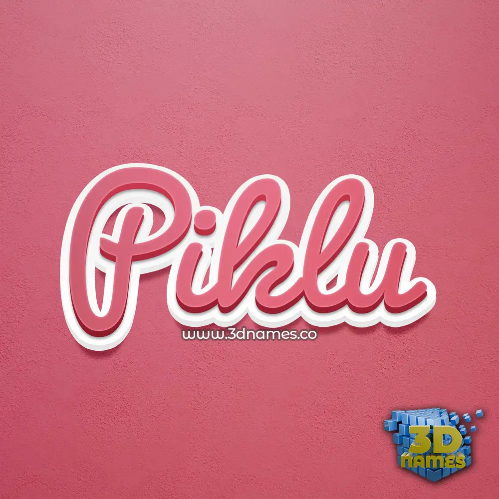 piklu in Red Scribble style - 3D name wallpaper