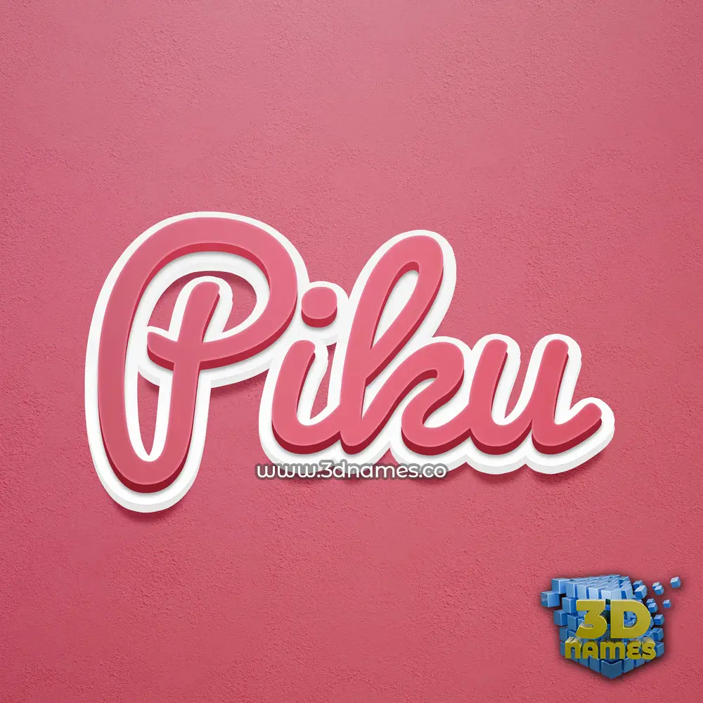 piku in Red Scribble style - 3D name wallpaper