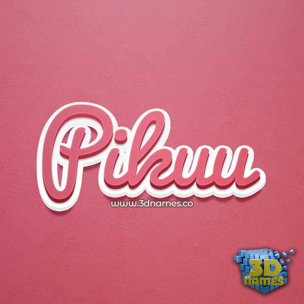 pikuu in Red Scribble style - 3D name wallpaper