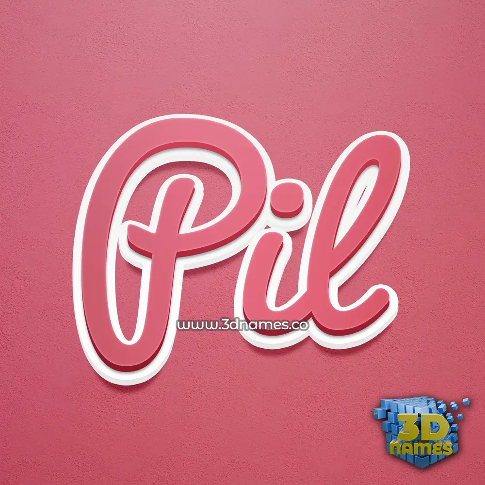 pil in Red Scribble style - 3D name wallpaper