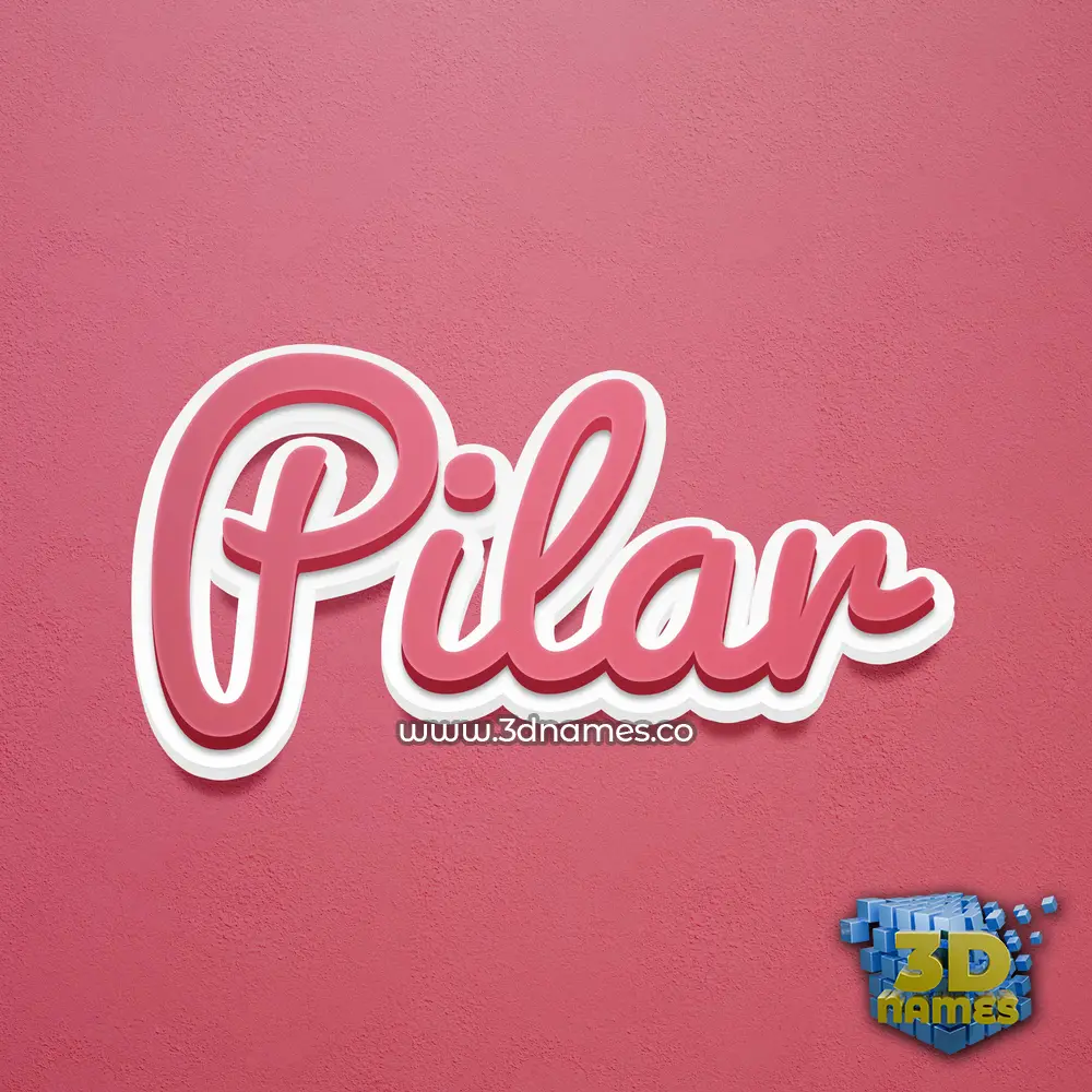 pilar in Red Scribble style - 3D name wallpaper