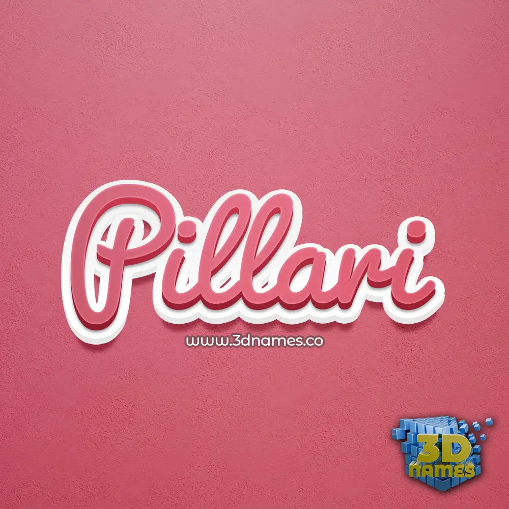 pillari in Red Scribble style - 3D name wallpaper