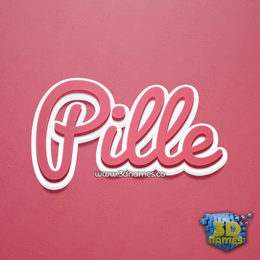 pille in Red Scribble style - 3D name wallpaper
