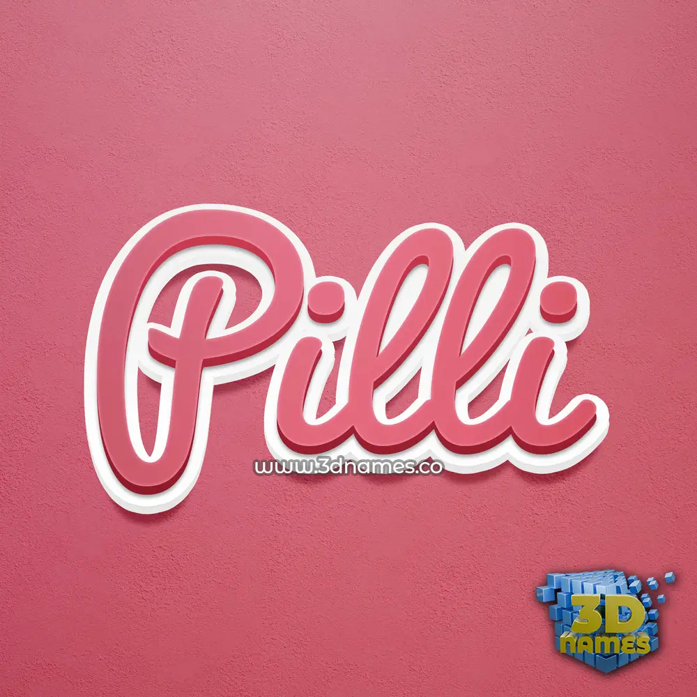 pilli in Red Scribble style - 3D name wallpaper