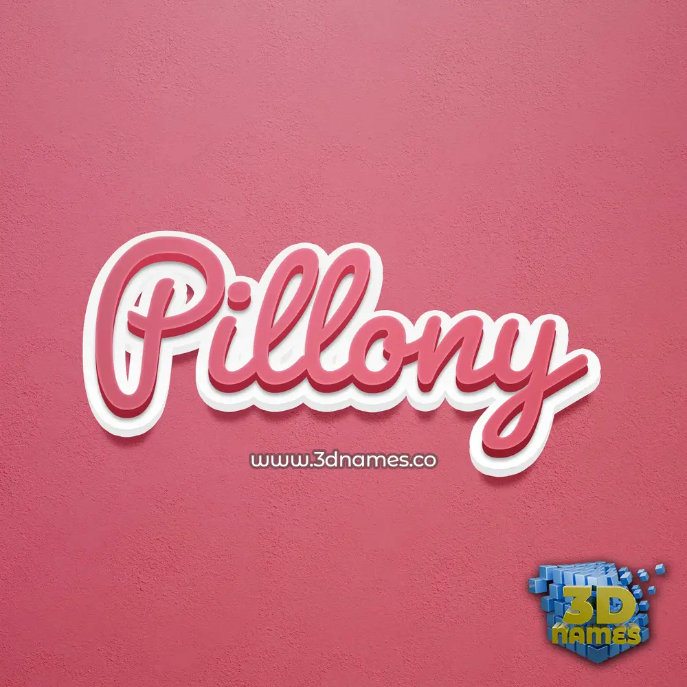 pillony in Red Scribble style - 3D name wallpaper