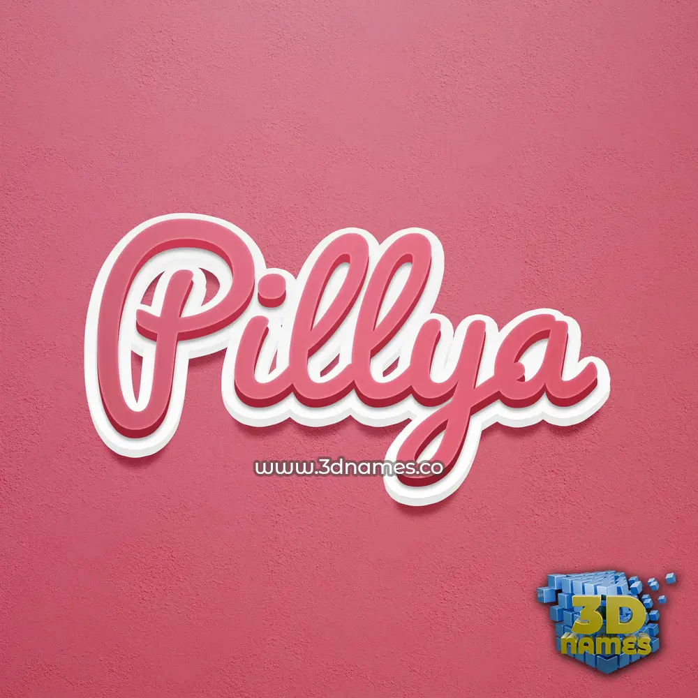 pillya in Red Scribble style - 3D name wallpaper