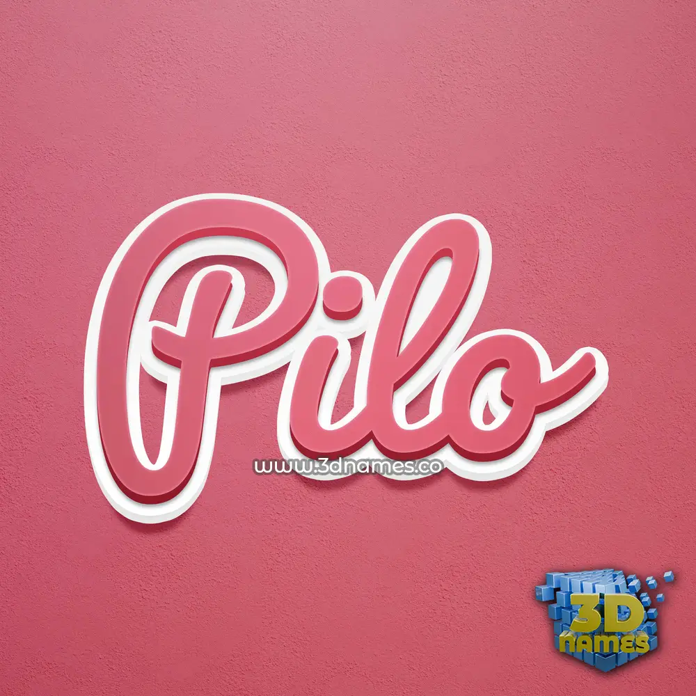 pilo in Red Scribble style - 3D name wallpaper