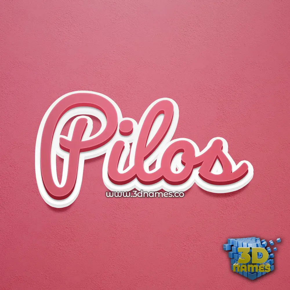 pilos in Red Scribble style - 3D name wallpaper