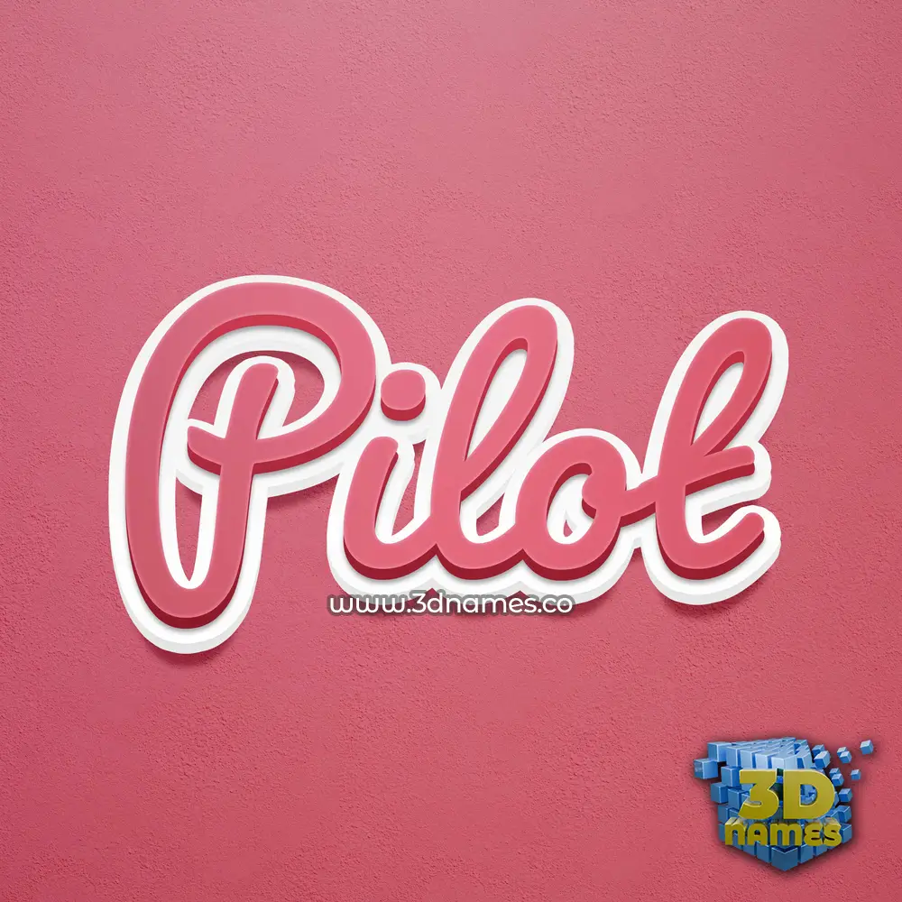 pilot in Red Scribble style - 3D name wallpaper