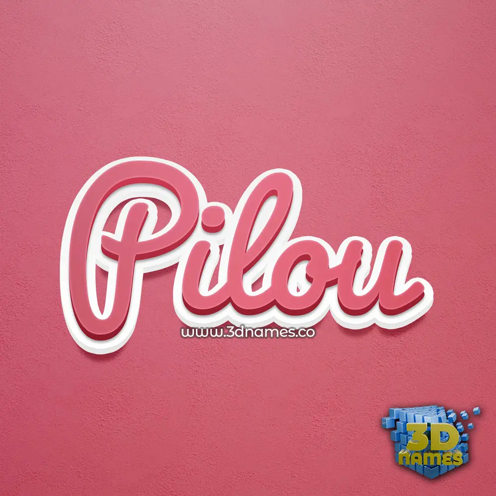 pilou in Red Scribble style - 3D name wallpaper