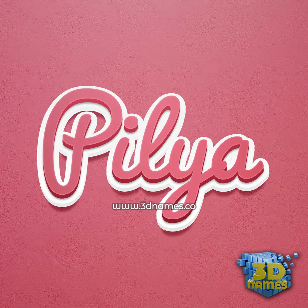 pilya in Red Scribble style - 3D name wallpaper