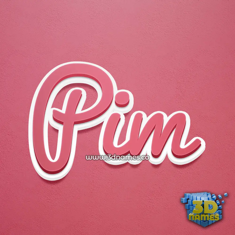 pim in Red Scribble style - 3D name wallpaper